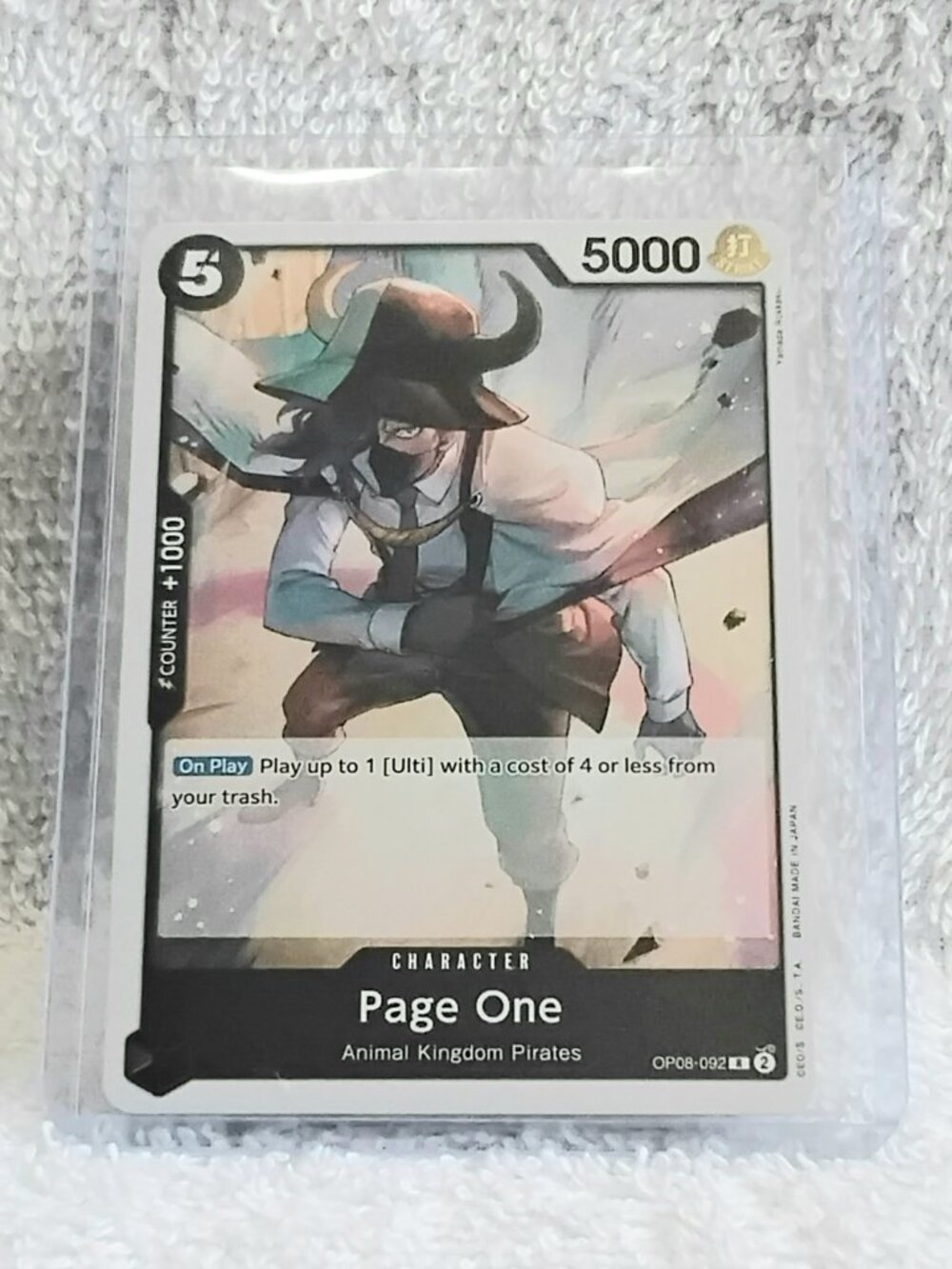 3/$25 Mint Rare One Piece Page One Holo Character Card OP08-092 by Bandai!!